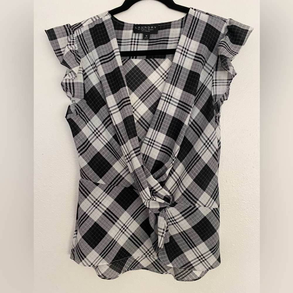 Sheer plaid blouse